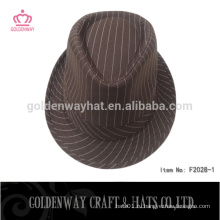 Высокое качество fedora шляпа полиэстер хлопок шляпы полосатый дизайн